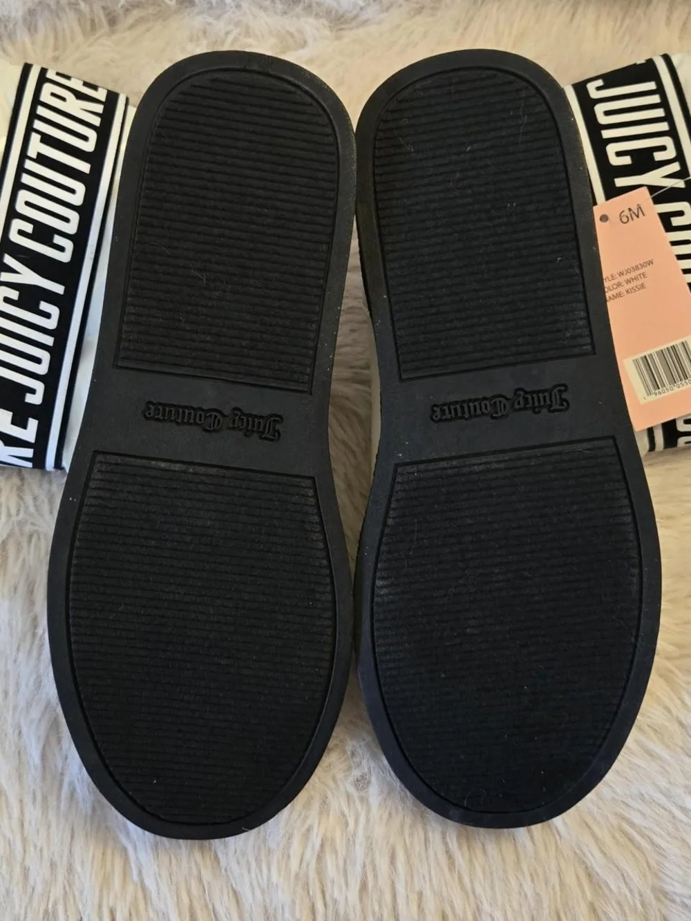 Juicy Couture White and Black Quilted Women Boots